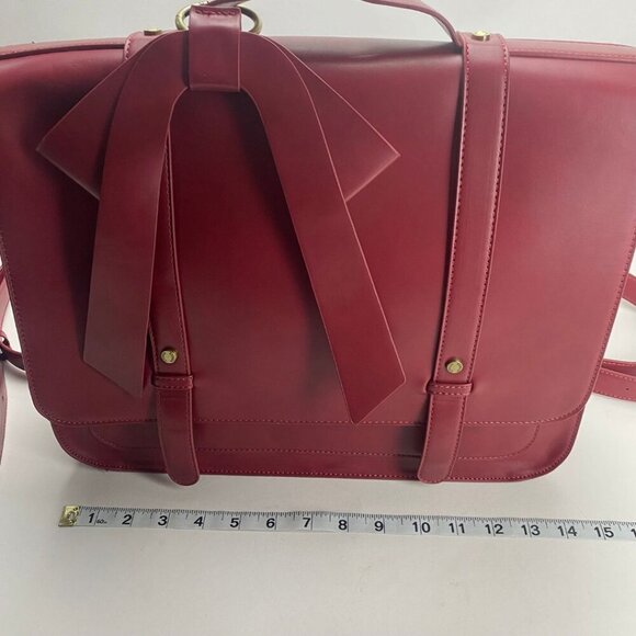 ECOSUSI Bow Summer Garden Romance Burgundy Wine Red Briefcase Bag/Backpack - Picture 9 of 11